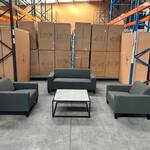Allweather tuinset, zonder tafel, donker grijs